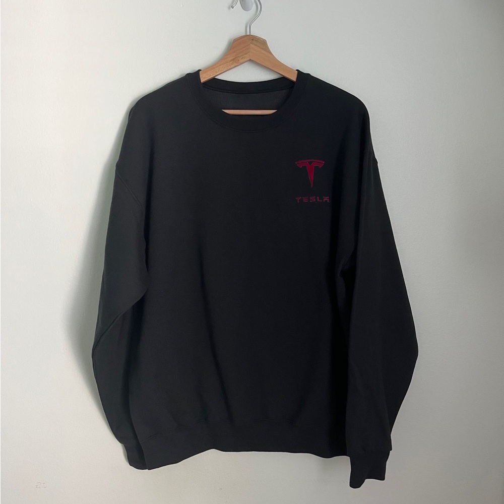 Black Tesla Motors Elon Musk Luxury C Auto Crewneck Sweatshirt